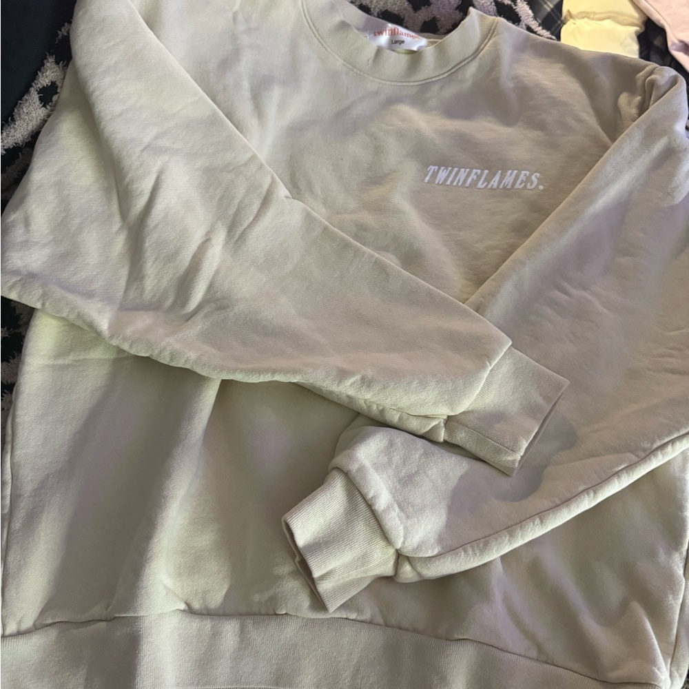 Twin flames Men's Cream Sweater